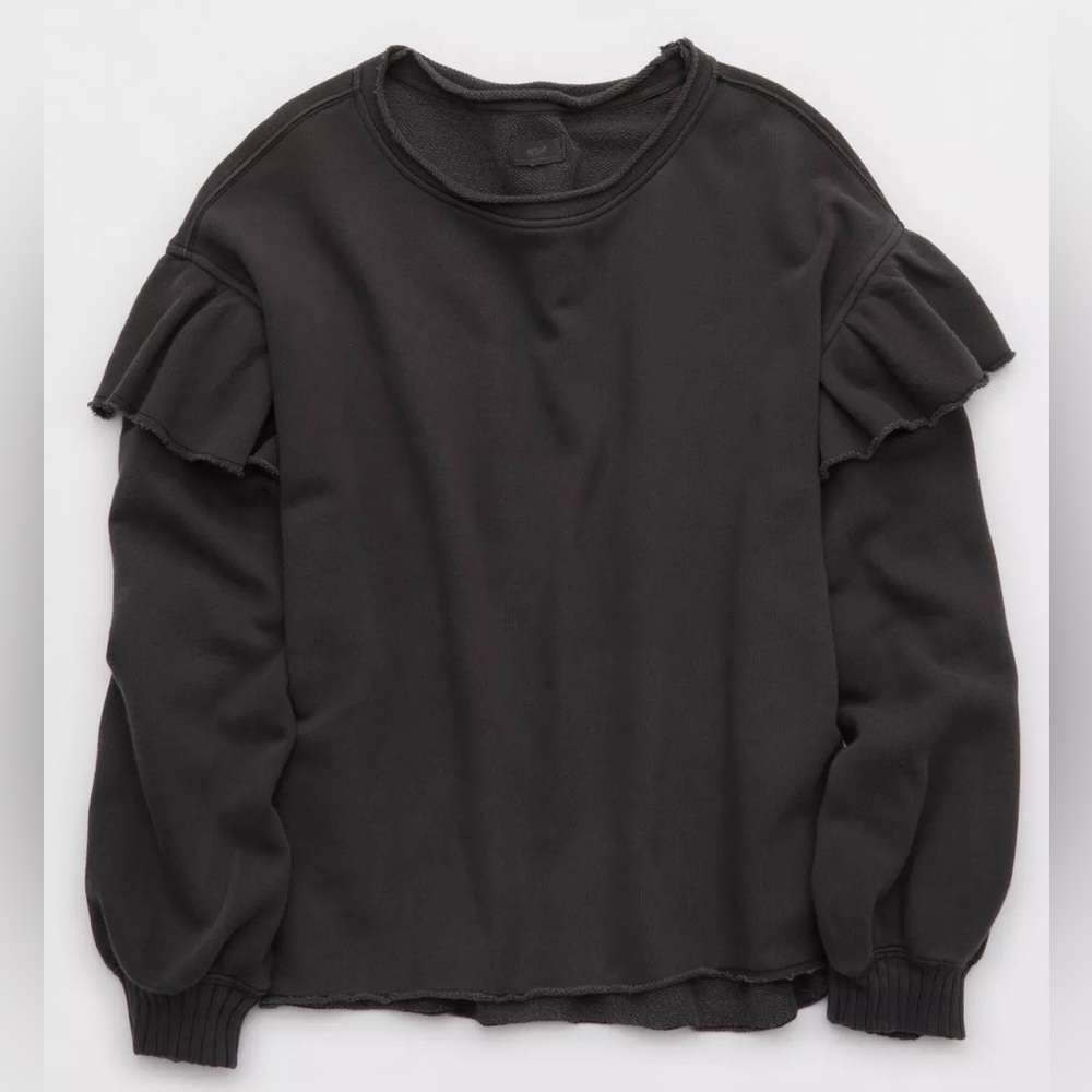 Aerie Ruffle Sleeve Sweatshirt Top